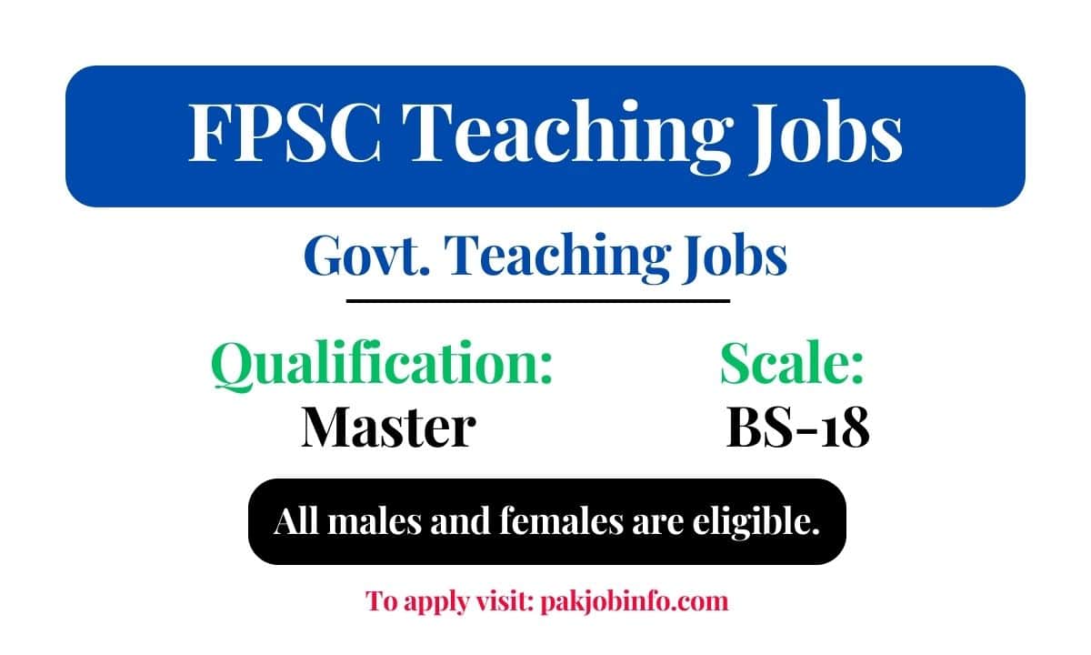 FPSC Teaching Jobs Apply Online