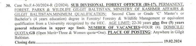 Advertisement For Forest Officer Jobs 2024