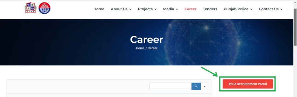 Click on PSCA Recruitment Portal